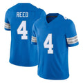 Punc D.Lions #4 D.J. Reed Player Blue Limited Vapor F.U.S.E. Alternate Home Game Stitched Jerseys