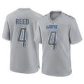 Punc D.Lions #4 D.J. Reed Player Gray Atmosphere Fashion Home Game Stitched Jerseys