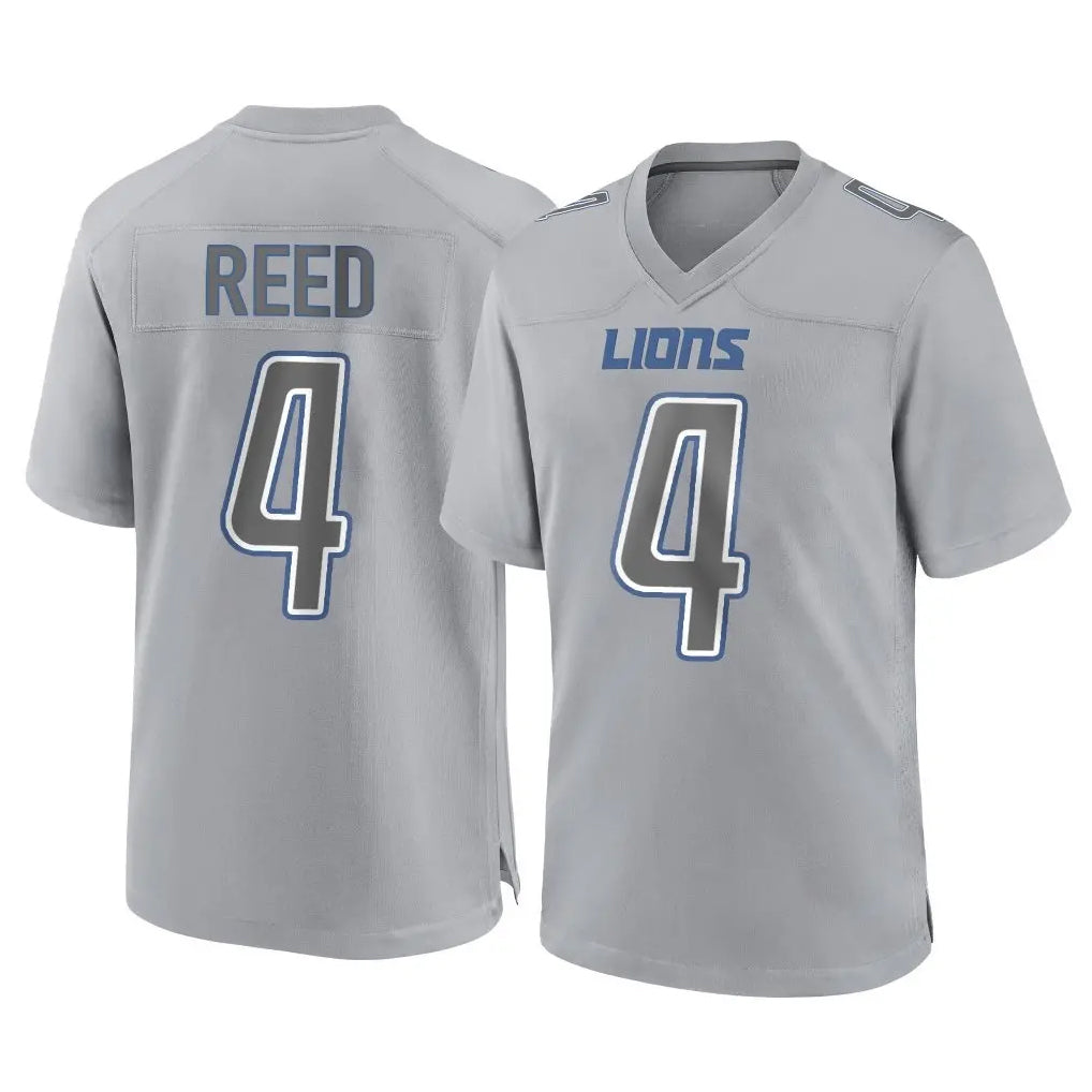 Punc D.Lions #4 D.J. Reed Player Gray Atmosphere Fashion Home Game Stitched Jerseys