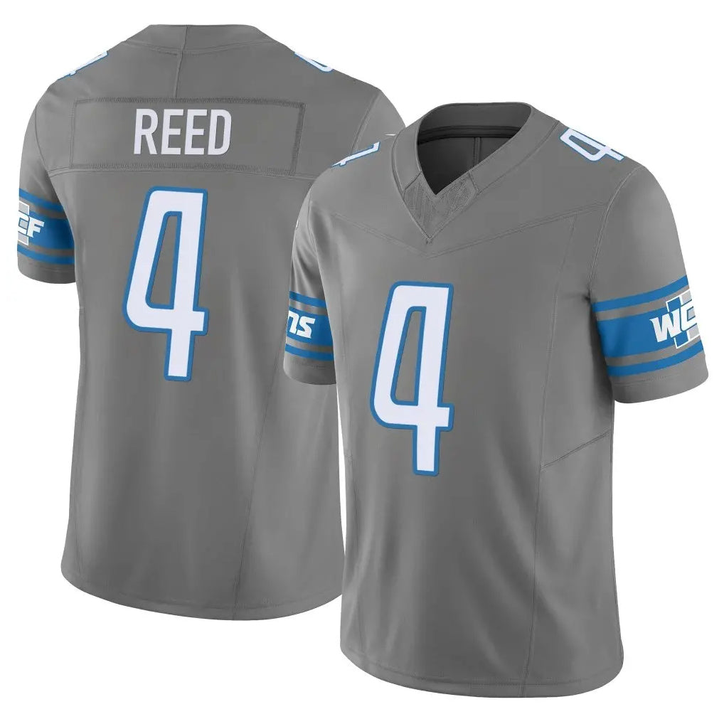 Punc D.Lions #4 D.J. Reed Player Gray Vapor F.U.S.E. Limited Home Game Stitched Jerseys