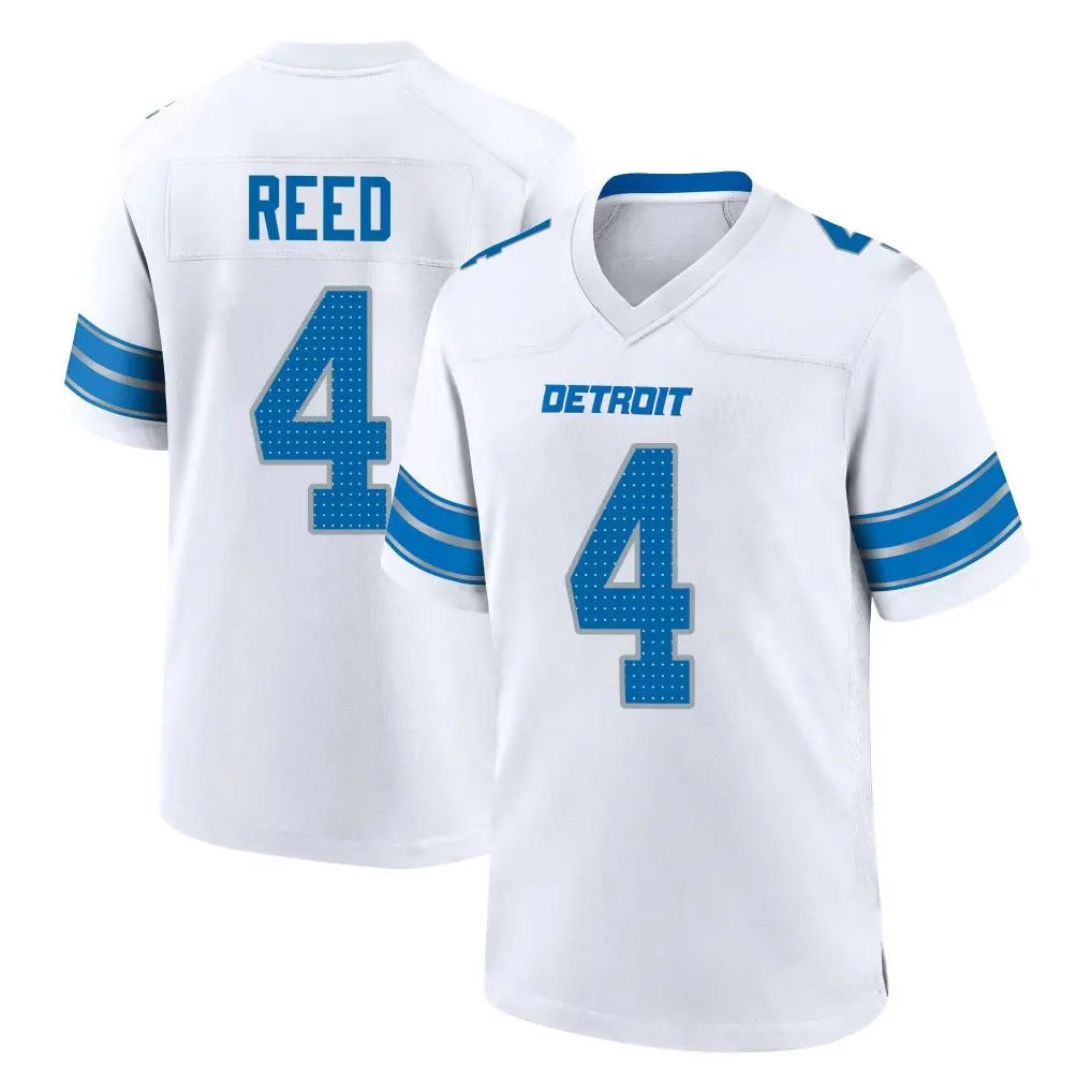 Punc D.Lions #4 D.J. Reed Player White Alternate Home Game Stitched Jerseys