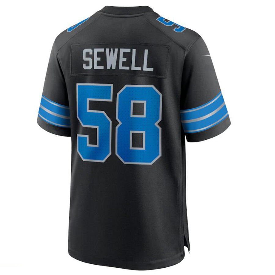 Punc D.Lions #58 Penei Sewell Black 2nd Alternate Game Jersey American Stitched Jerseys