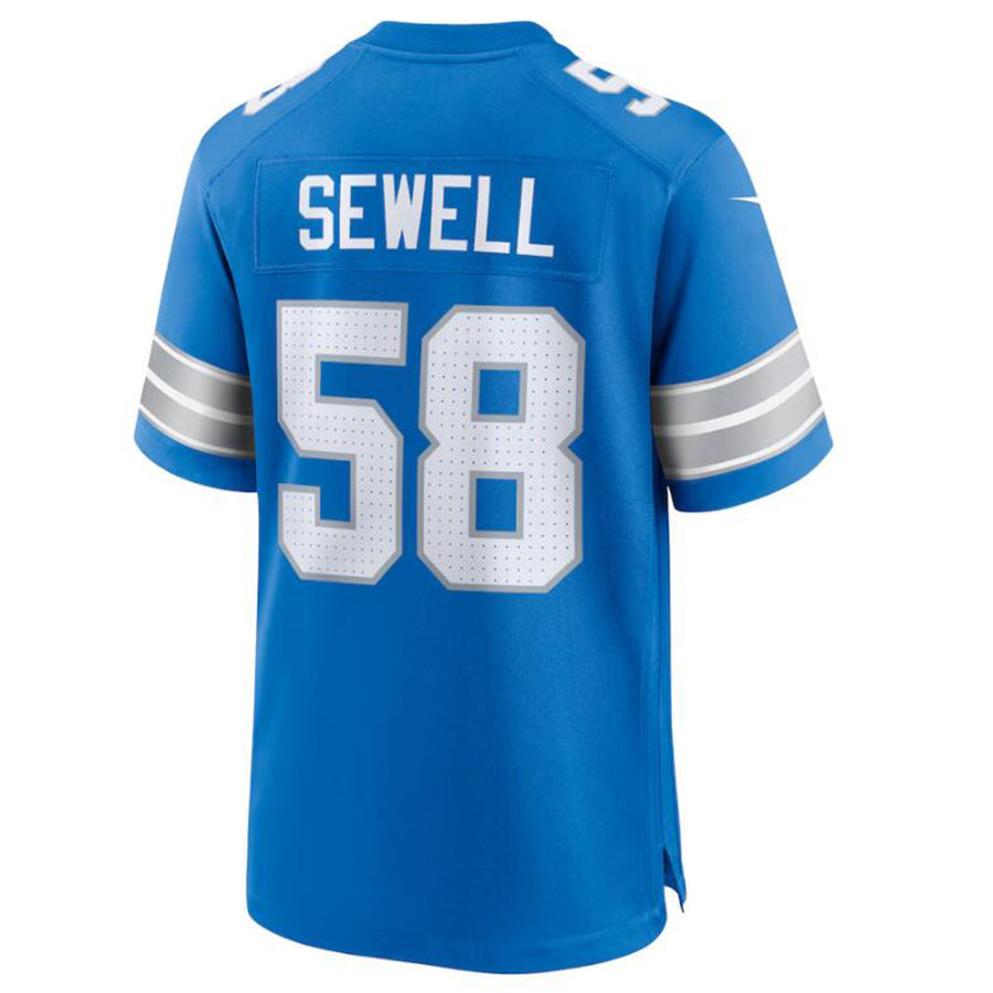 Punc D.Lions #58 Penei Sewell Blue Game Jersey American Stitched Jerseys