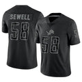 Punc D.Lions #58 Penei Sewell Player Black REFLECTIVE Limited Stitched Jerseys
