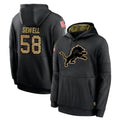Punc D.Lions #58 Penei Sewell Player Black Salute to Service Hoodies Limited Game Stitched Jerseys