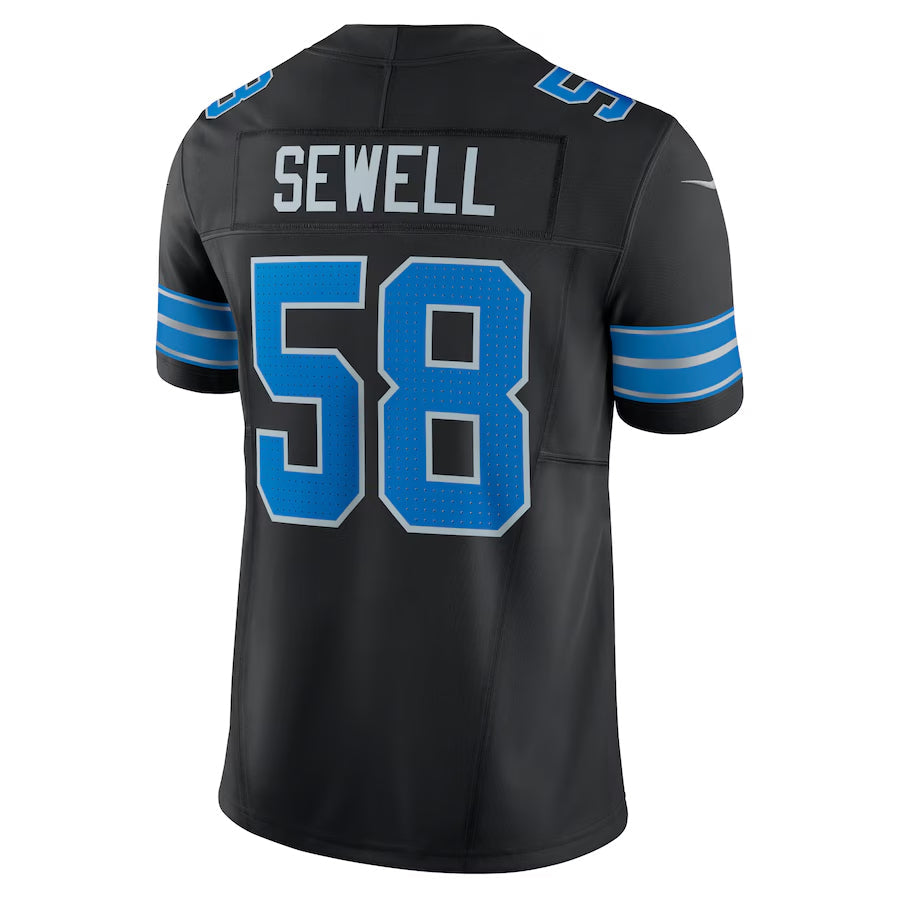 Punc D.Lions #58 Penei Sewell Player Black Vapor F.U.S.E. Limited Game Stitched Jerseys