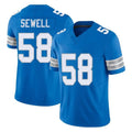 Punc D.Lions #58 Penei Sewell Player Blue Limited Vapor F.U.S.E. Alternate Home Game Stitched Jerseys