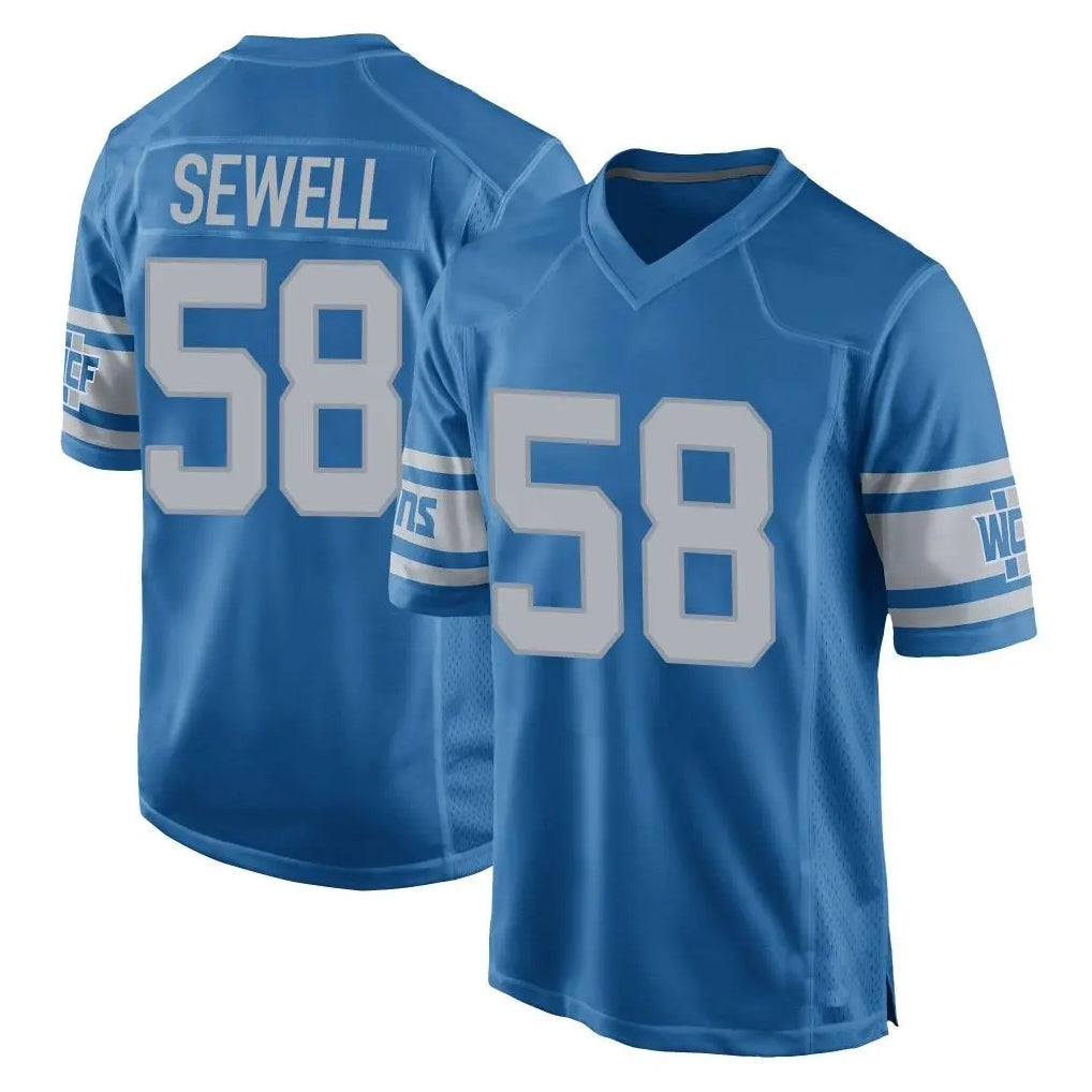 Punc D.Lions #58 Penei Sewell Player Blue Vapor Untouchable Throwback Game Stitched Jerseys
