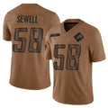 Punc D.Lions #58 Penei Sewell Player Brown Salute To Service Limited Stitched Jerseys