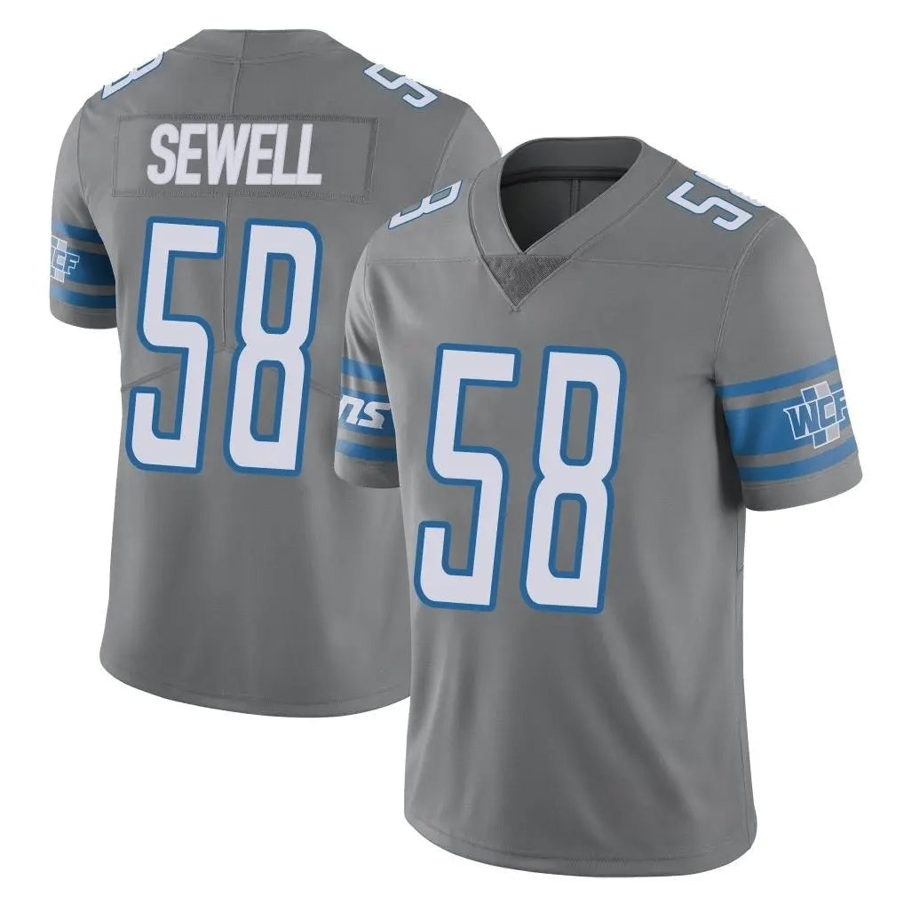 Punc D.Lions #58 Penei Sewell Player Gray Vapor Untouchable Limited Home Game Stitched Jerseys