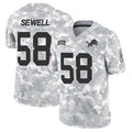 Punc D.Lions #58 Penei Sewell Player Salute to Service Limited Arctic Camo Stitched Jerseys