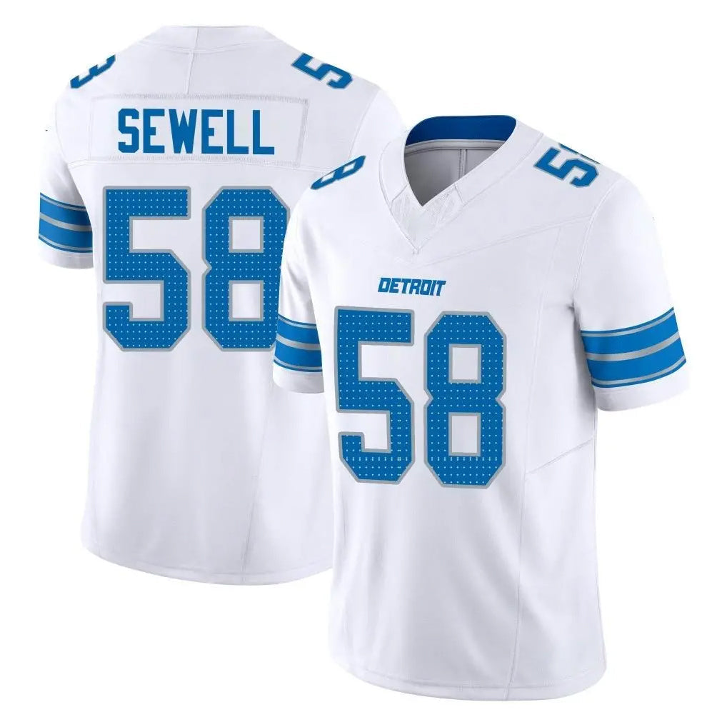 Punc D.Lions #58 Penei Sewell Player White Limited Vapor F.U.S.E. Alternate Home Game Stitched Jerseys