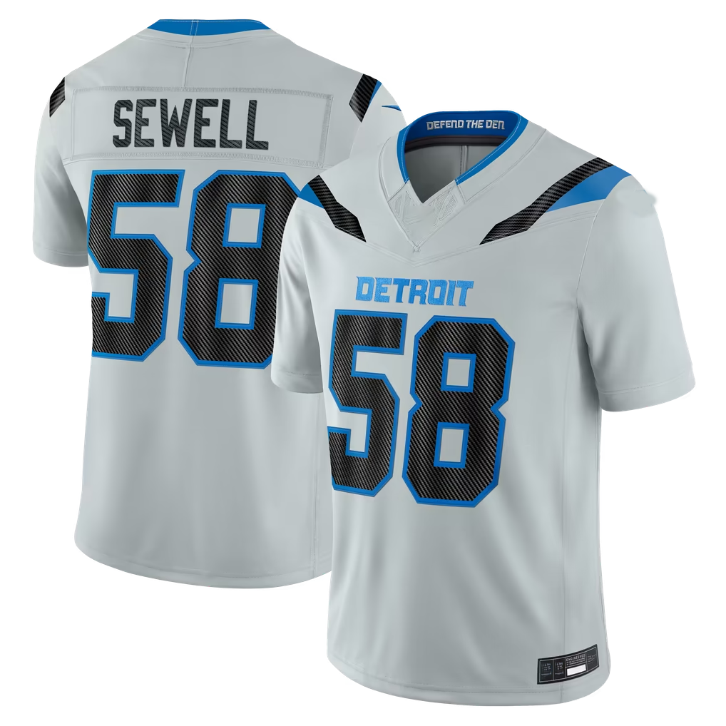 Punc D.Lions #58 Penei Sewell Silver 2026 Rivalries Collection Limited Stitched Jerseys