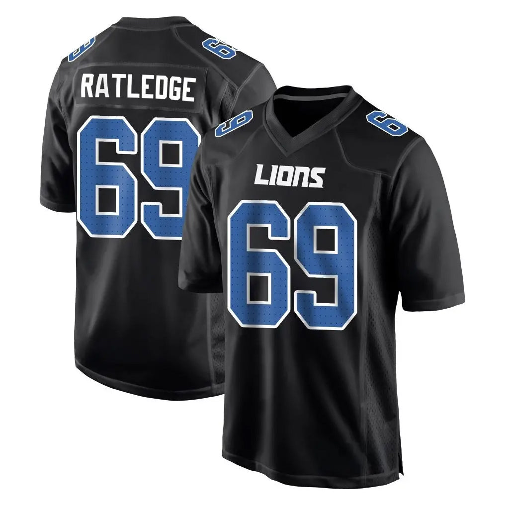 Punc D.Lions #69 Tate Ratledge Player Black Fashion Home Game Stitched Jerseys