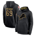 Punc D.Lions #69 Tate Ratledge Player Black Salute to Service Hoodies Limited Game Stitched Jerseys
