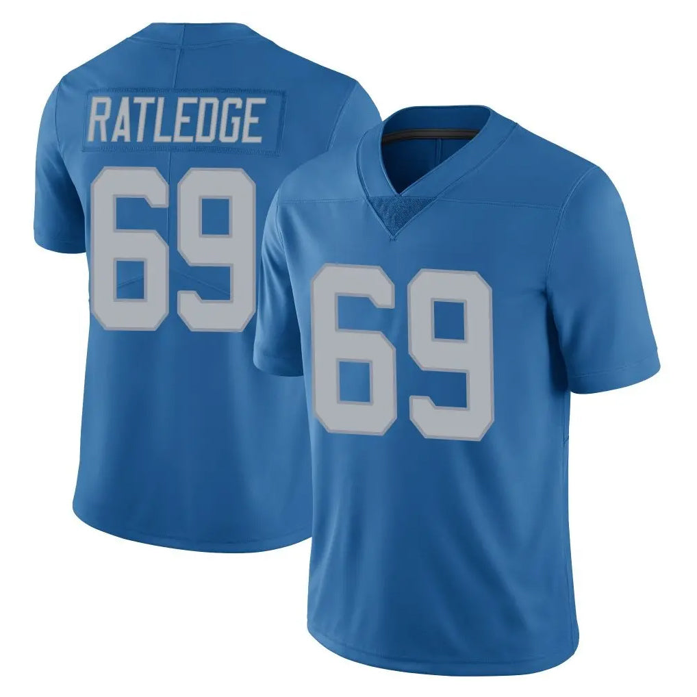 Punc D.Lions #69 Tate Ratledge Player Blue Limited Throwback Vapor Untouchable Stitched Jerseys