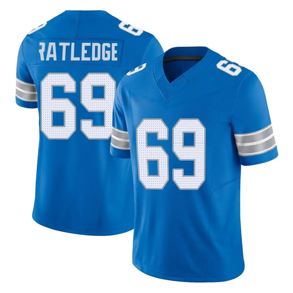 Punc D.Lions #69 Tate Ratledge Player Blue Limited Vapor F.U.S.E. Alternate Home Game Stitched Jerseys