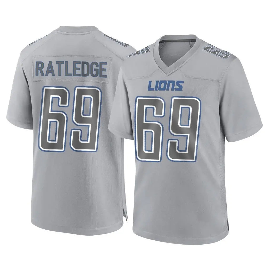 Punc D.Lions #69 Tate Ratledge Player Gray Atmosphere Fashion Home Game Stitched Jerseys