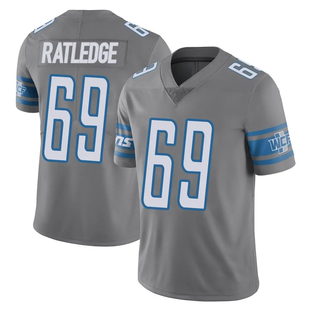 Punc D.Lions #69 Tate Ratledge Player Gray Vapor Untouchable Limited Home Game Stitched Jerseys