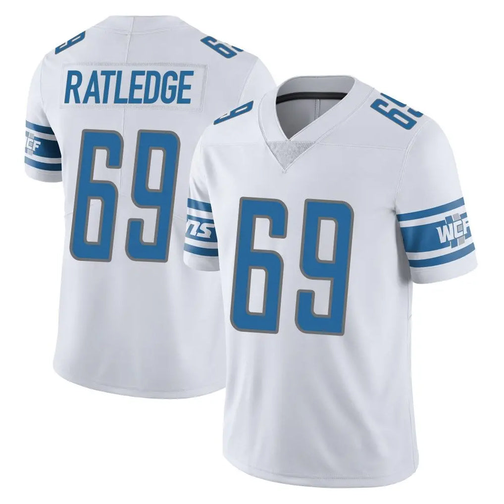 Punc D.Lions #69 Tate Ratledge Player White Limited Vapor Untouchable Home Game Stitched Jerseys