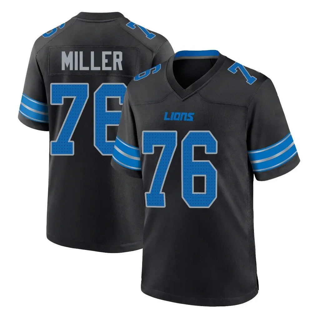Punc D.Lions #76 Blake Miller Player Black Alternate Home Game Stitched Jerseys
