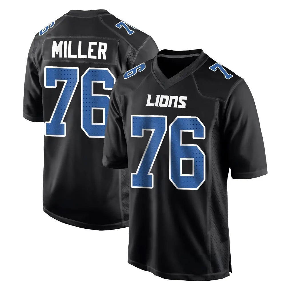 Punc D.Lions #76 Blake Miller Player Black Fashion Home Game Stitched Jerseys