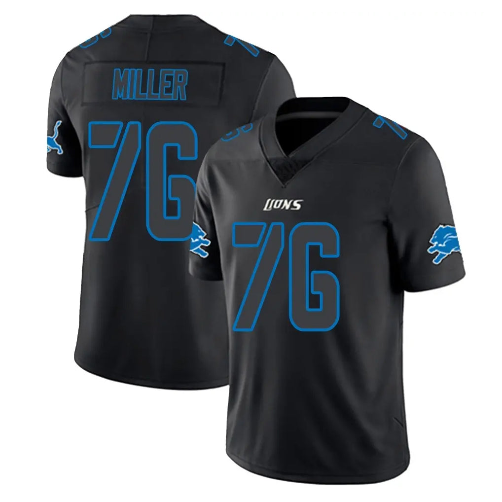 Punc D.Lions #76 Blake Miller Player Black Impact Limited Home Game Stitched Jerseys