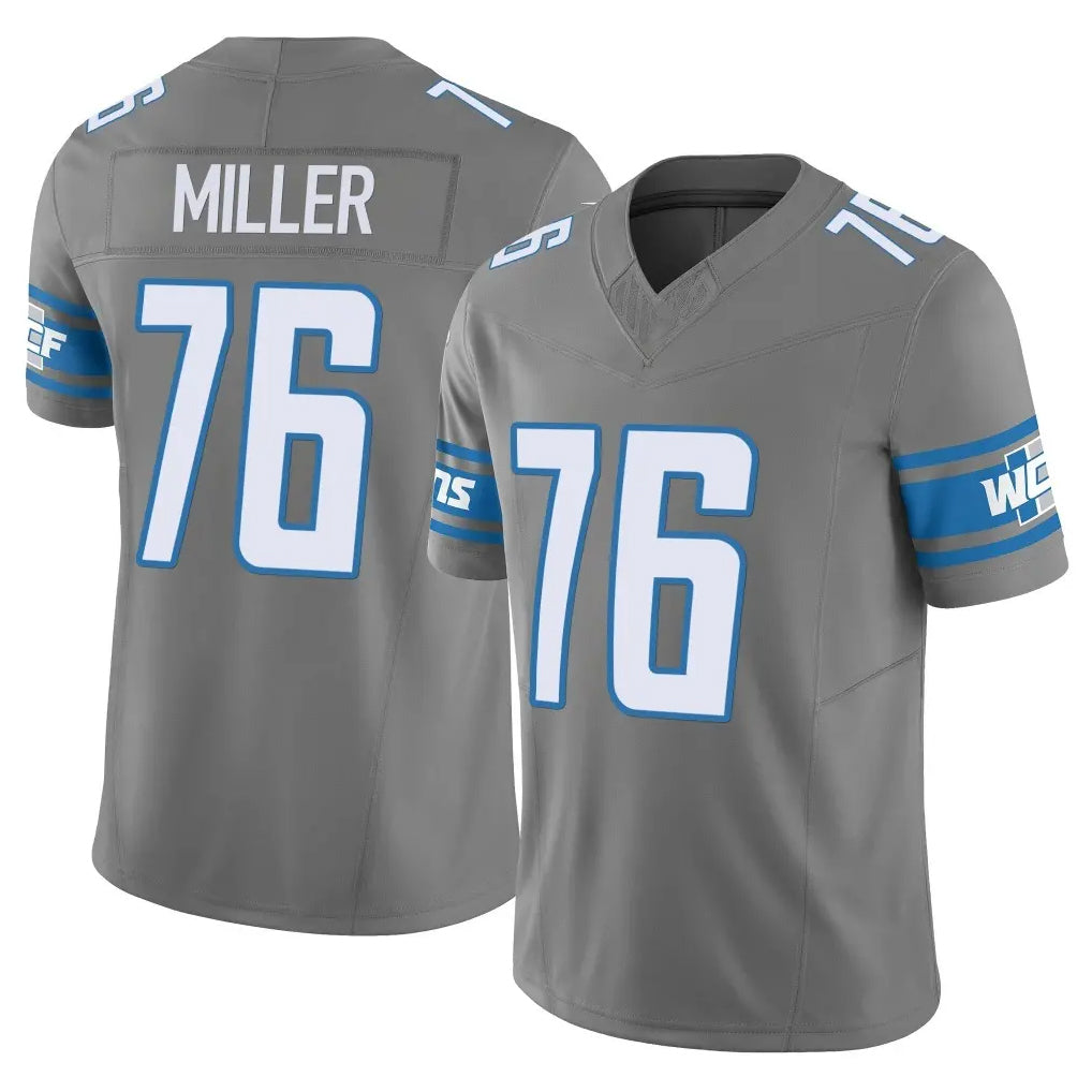 Punc D.Lions #76 Blake Miller Player Gray Vapor F.U.S.E. Limited Home Game Stitched Jerseys
