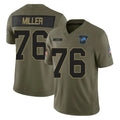 Punc D.Lions #76 Blake Miller Player Olive 2025 Salute To Service Limited Home Game Stitched Jerseys