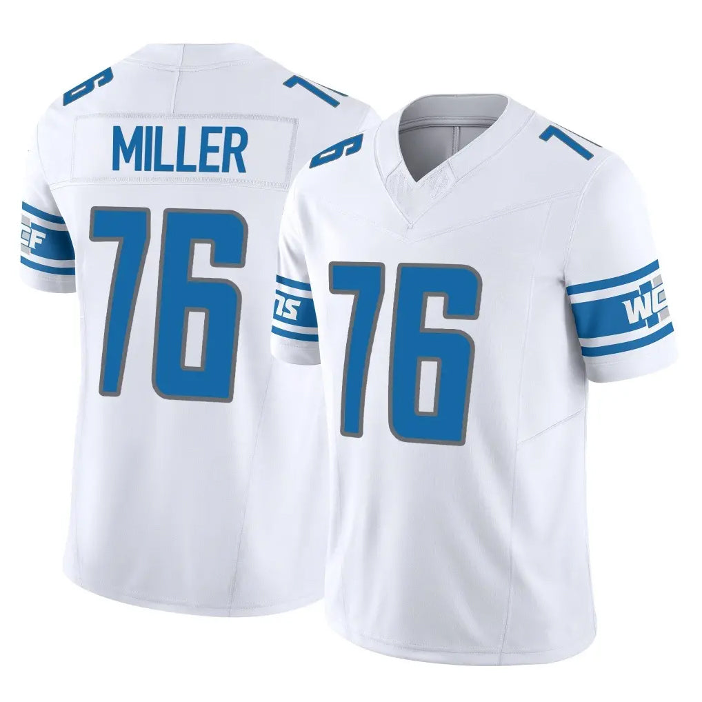 Punc D.Lions #76 Blake Miller Player White Vapor F.U.S.E. Limited Home Game Stitched Jerseys