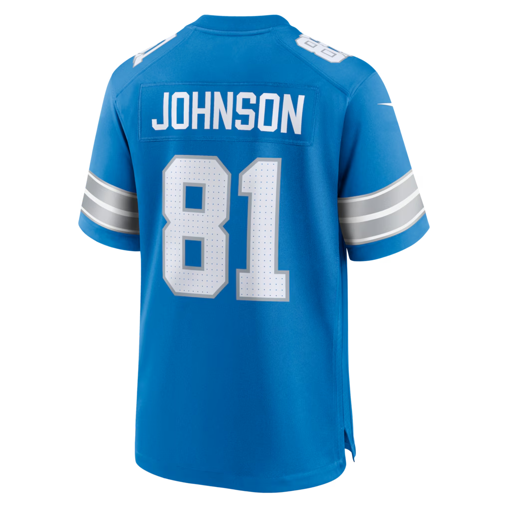 Punc D.Lions #81 Calvin Johnson Blue Team Retired Game Stitched Jerseys