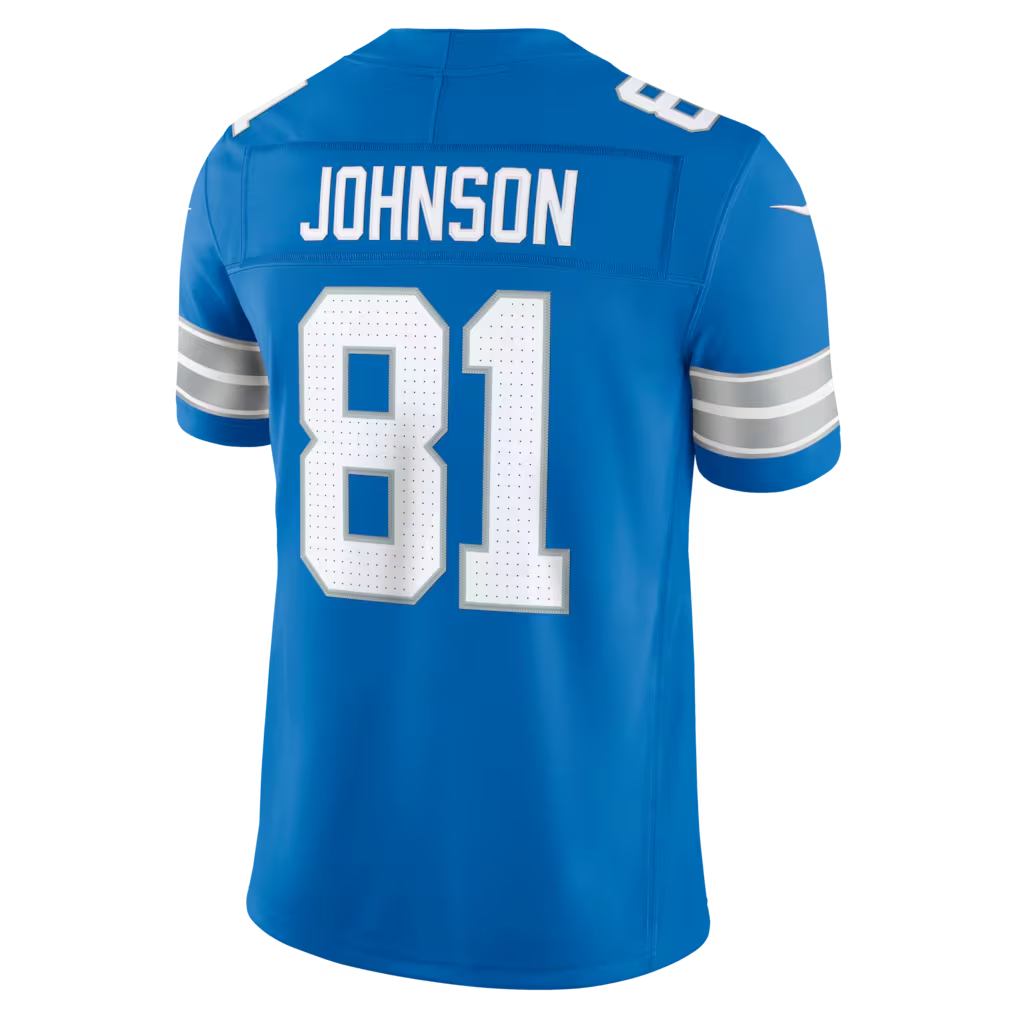 Punc D.Lions #81 Calvin Johnson Blue Vapor F.U.S.E. Stitched Retired Limited Stitched Jerseys