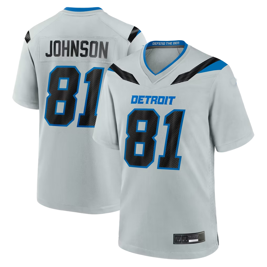 Punc D.Lions #81 Calvin Johnson Silver 2026 Rivalries Collection Game Stitched Jerseys