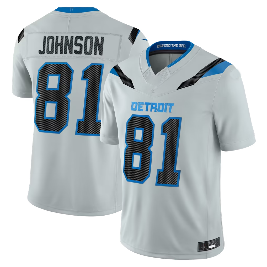 Punc D.Lions #81 Calvin Johnson Silver 2026 Rivalries Collection Limited Stitched Jerseys