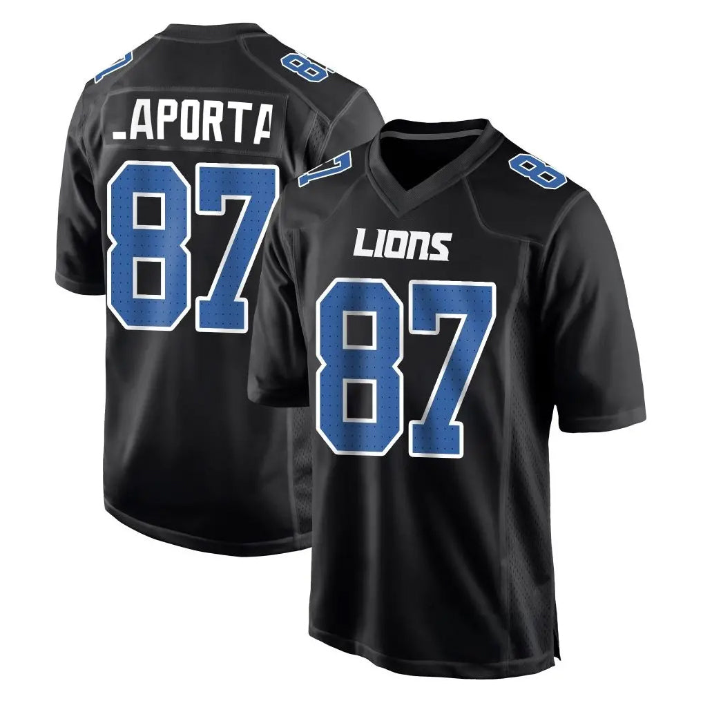 Punc D.Lions #87 Sam LaPorta Player Black Fashion Home Game Stitched Jerseys