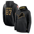 Punc D.Lions #87 Sam LaPorta Player Black Salute to Service Hoodies Limited Game Stitched Jerseys