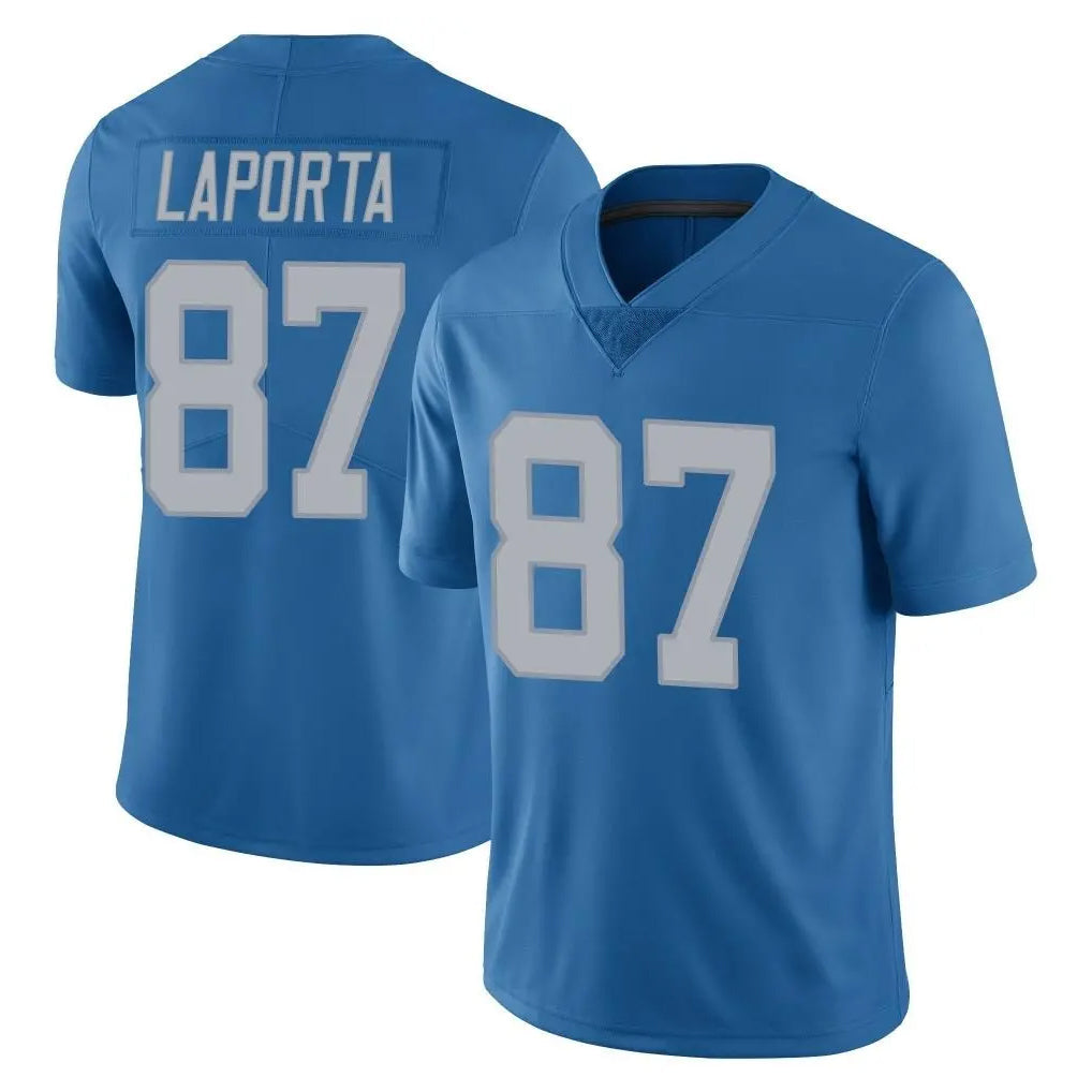 Punc D.Lions #87 Sam LaPorta Player Blue Limited Throwback Vapor Untouchable Stitched Jerseys