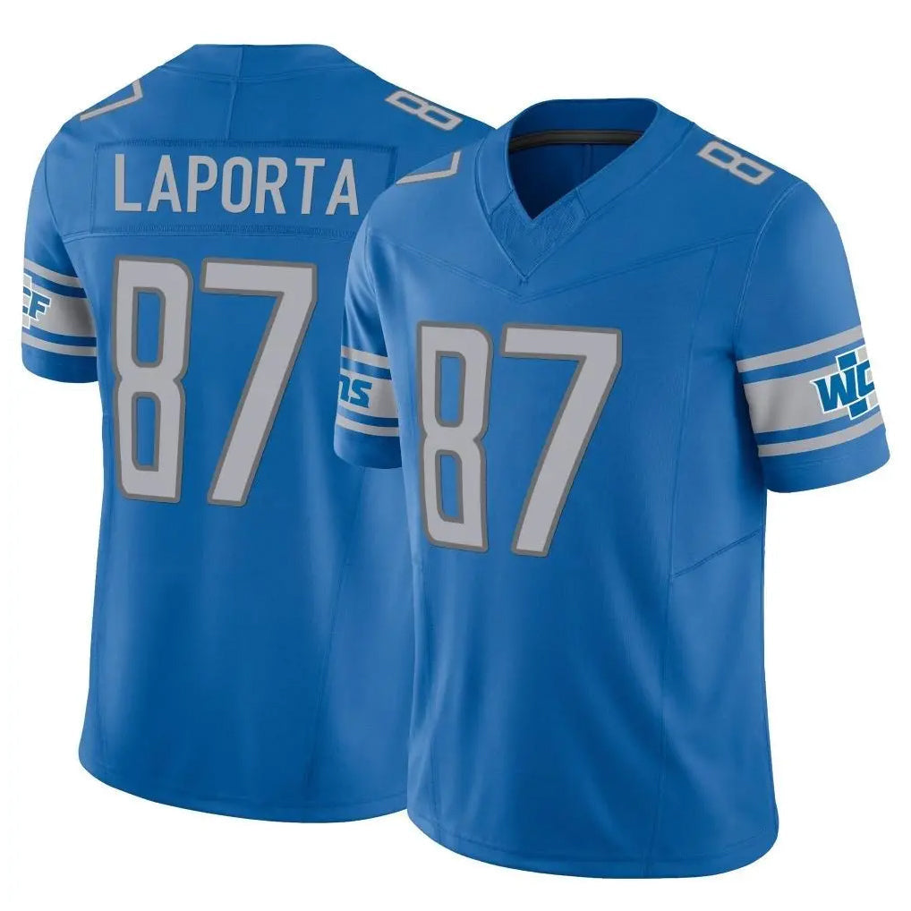 Punc D.Lions #87 Sam LaPorta Player Blue Vapor F.U.S.E. Limited Home Game Stitched Jerseys