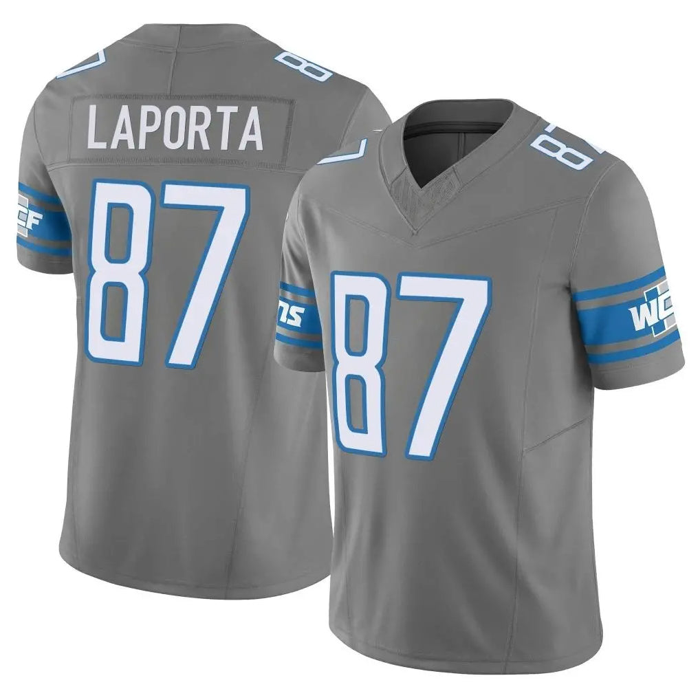 Punc D.Lions #87 Sam LaPorta Player Gray Vapor F.U.S.E. Limited Home Game Stitched Jerseys