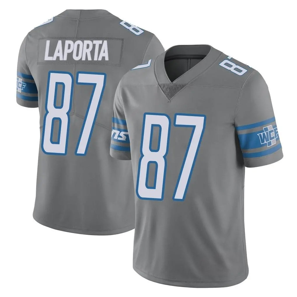 Punc D.Lions #87 Sam LaPorta Player Gray Vapor Untouchable Limited Home Game Stitched Jerseys