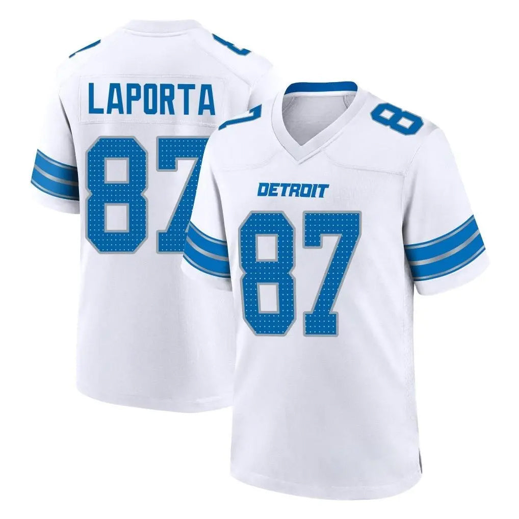 Punc D.Lions #87 Sam LaPorta Player White Alternate Home Game Stitched Jerseys