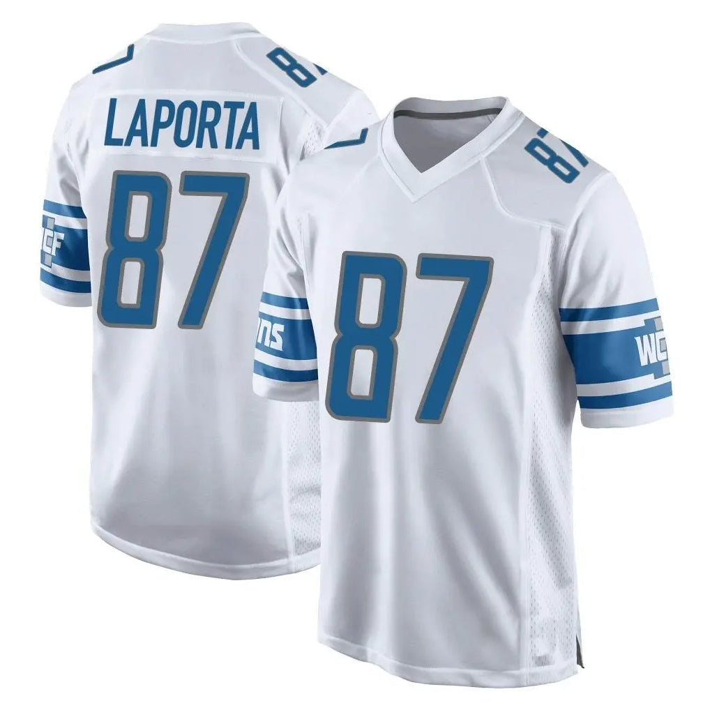 Punc D.Lions #87 Sam LaPorta Player White Home Game Stitched Jerseys