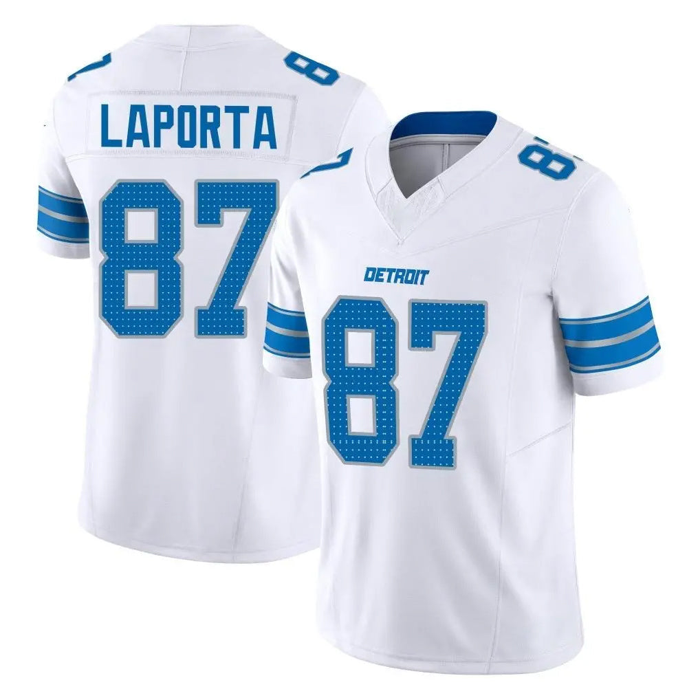 Punc D.Lions #87 Sam LaPorta Player White Limited Vapor F.U.S.E. Alternate Home Game Stitched Jerseys
