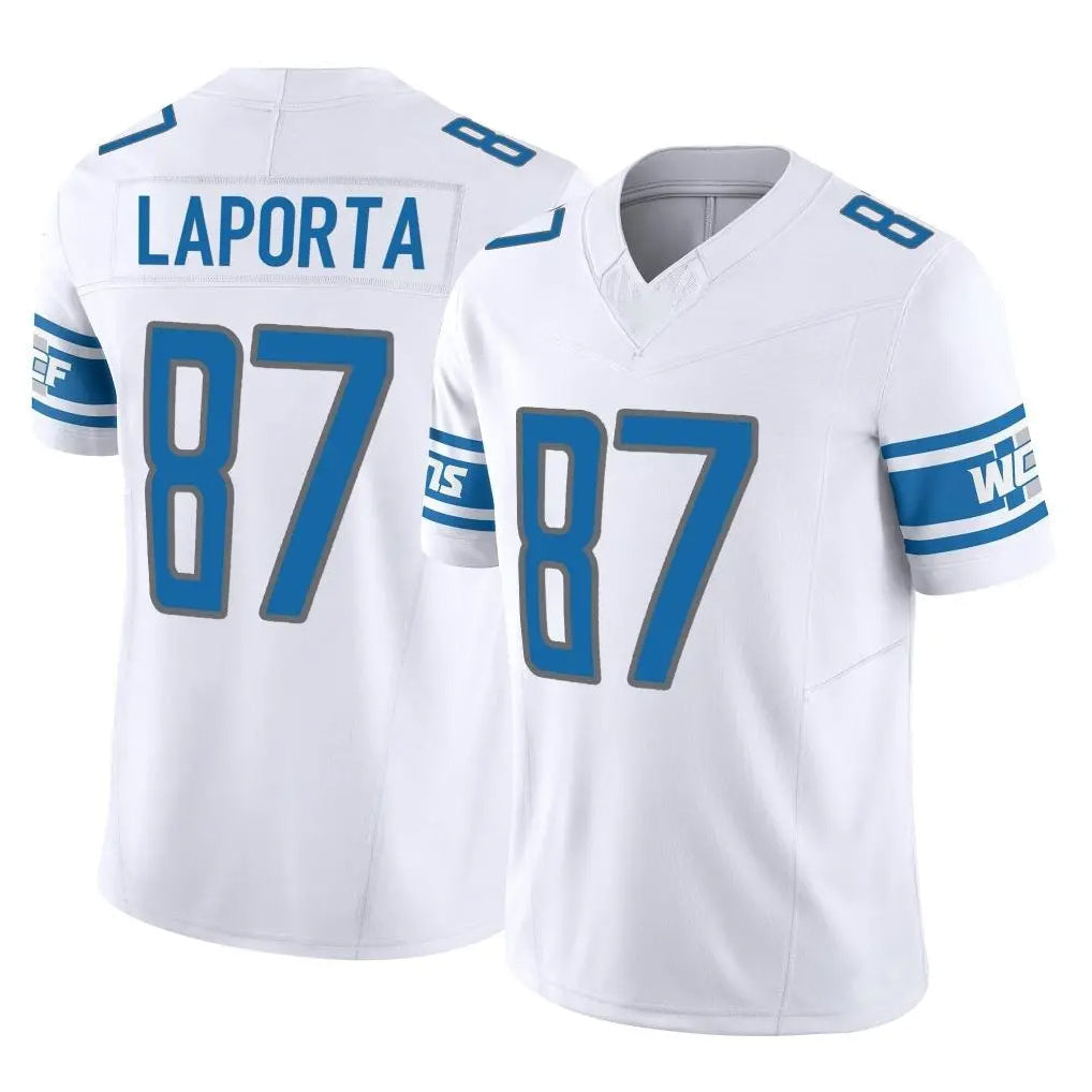 Punc D.Lions #87 Sam LaPorta Player White Vapor F.U.S.E. Limited Home Game Stitched Jerseys