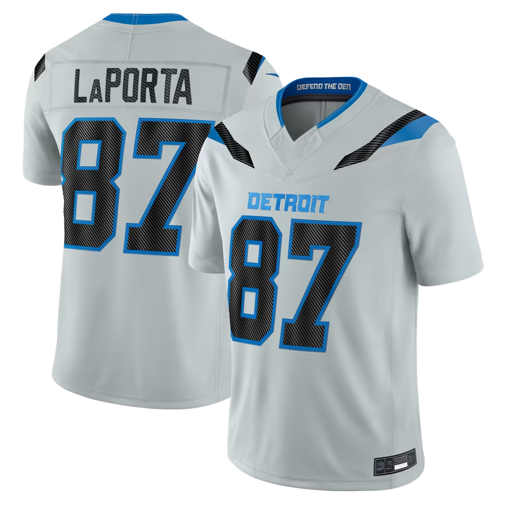 Punc D.Lions #87 Sam LaPorta Silver 2026 Rivalries Collection Limited Stitched Jerseys