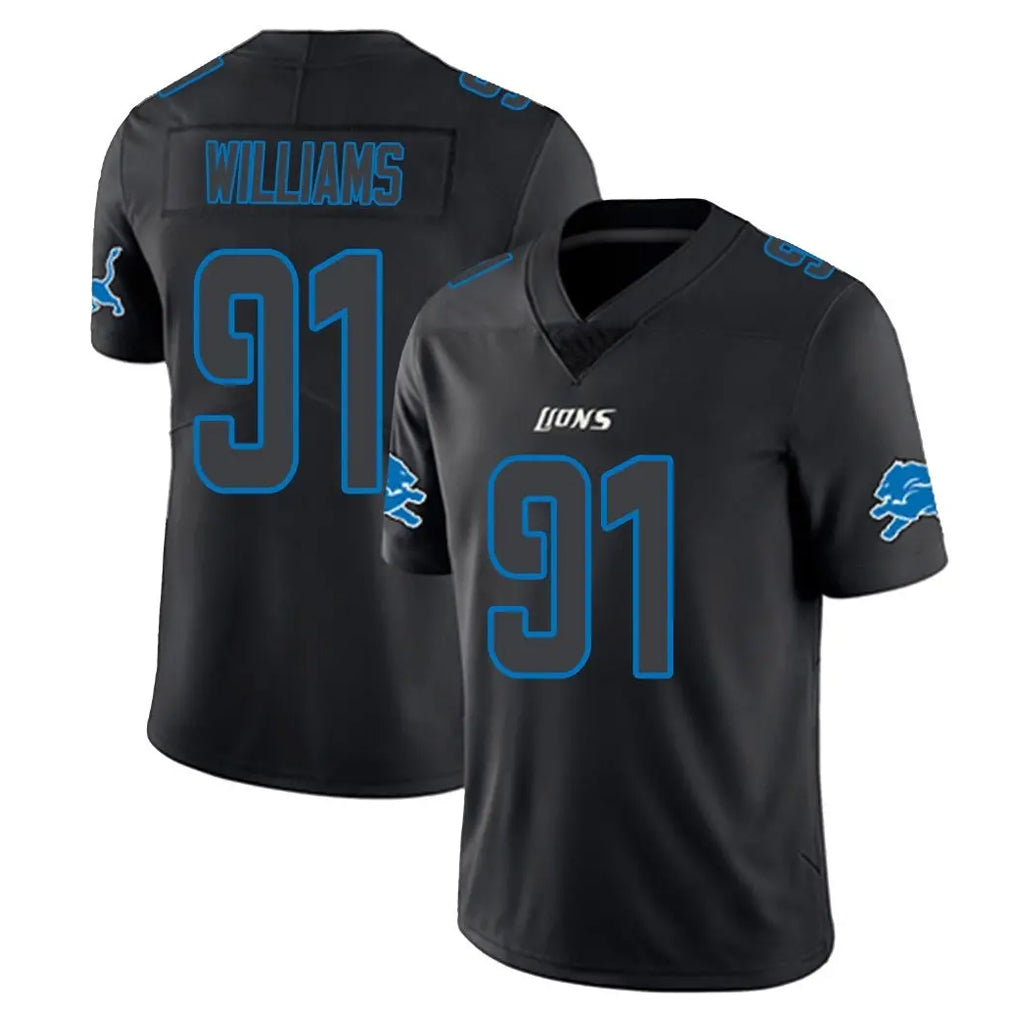 Punc D.Lions #91 Tyleik Williams Player Black Impact Limited Home Game Stitched Jerseys