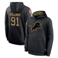 Punc D.Lions #91 Tyleik Williams Player Black Salute to Service Hoodies Limited Game Stitched Jerseys