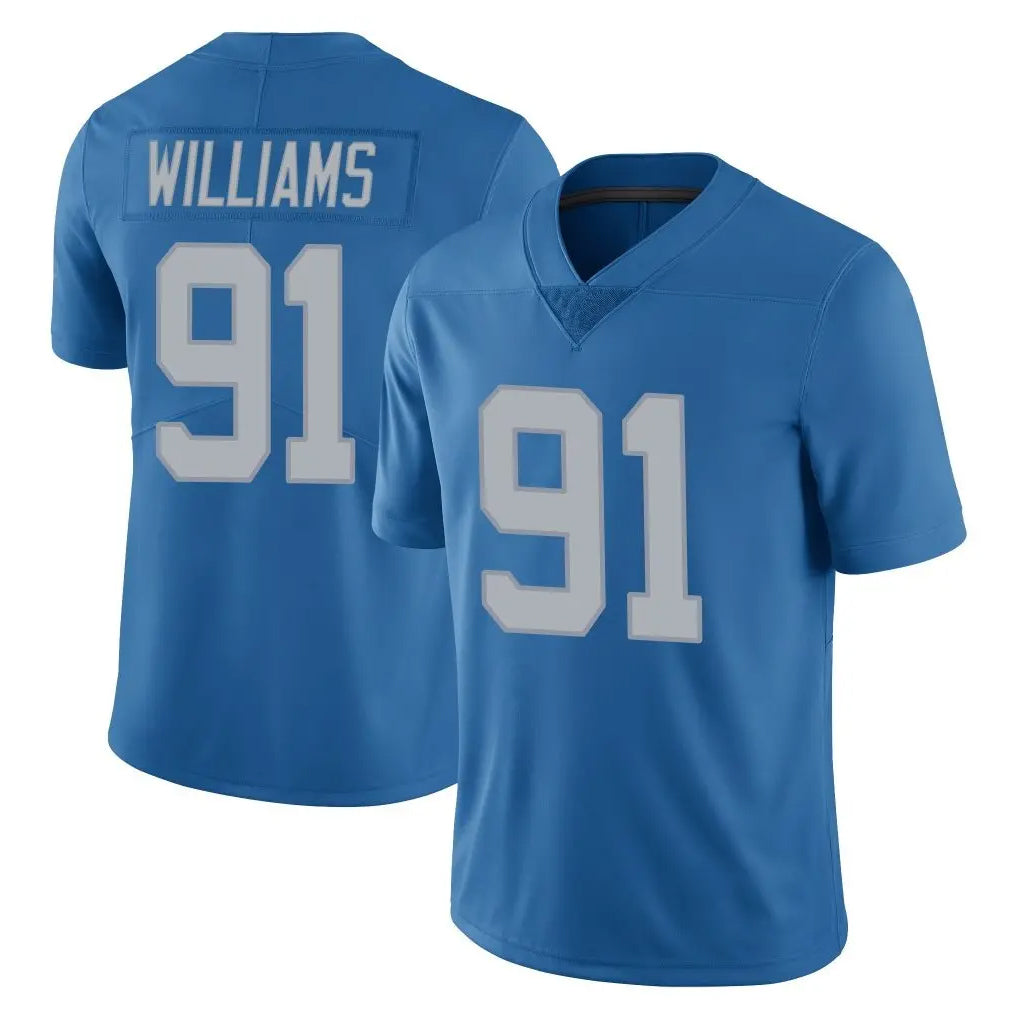Punc D.Lions #91 Tyleik Williams Player Blue Limited Throwback Vapor Untouchable Stitched Jerseys