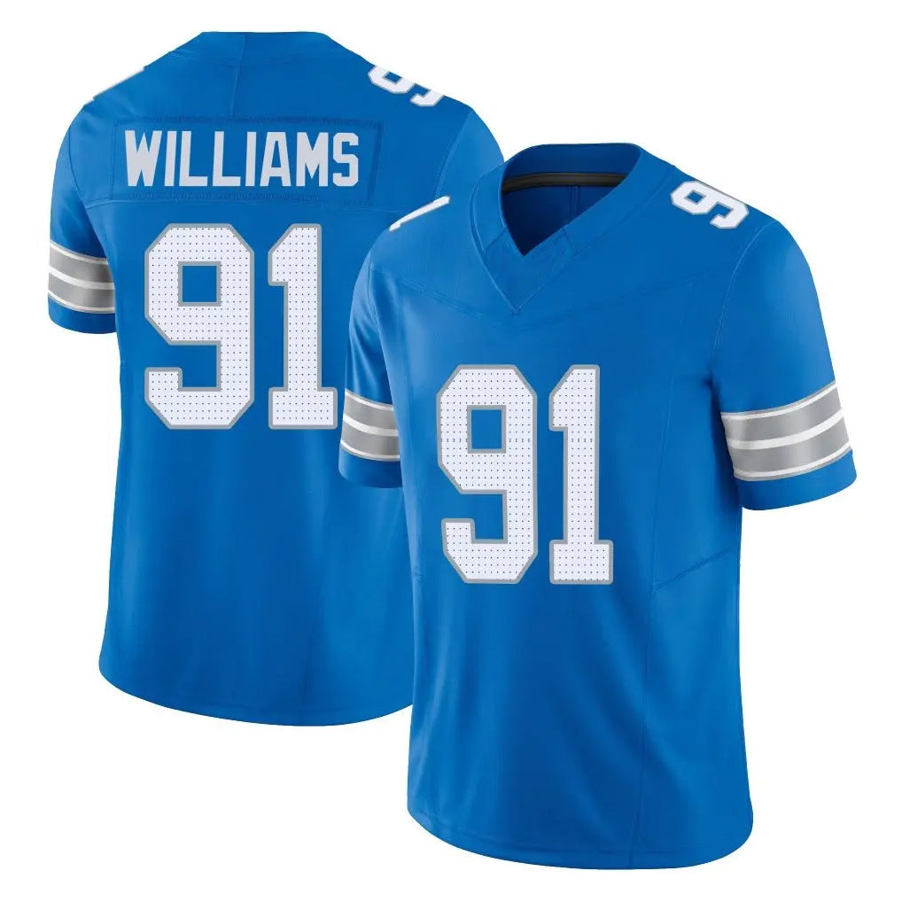 Punc D.Lions #91 Tyleik Williams Player Blue Limited Vapor F.U.S.E. Alternate Home Game Stitched Jerseys