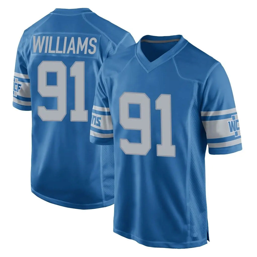 Punc D.Lions #91 Tyleik Williams Player Blue Vapor Untouchable Throwback Game Stitched Jerseys